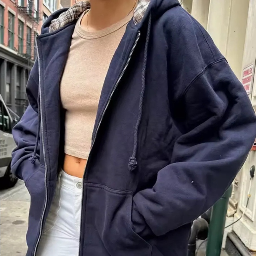 Brandy Melville Blue Oversized Christy Hoodie
